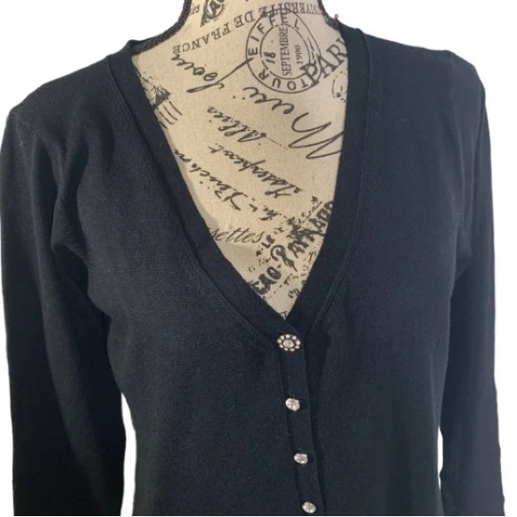 NWT Harve’ Bernard sheer black blouse Women’s size medium - Picture 2 of 8